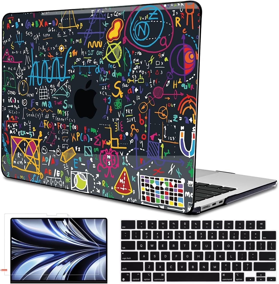 Compatible with M4 MacBook Air 13.6 inch Case 2025 2024 2023 2022 A3240 A3113 M3 A2681 M2 Chip, Crystal Printed Pattern Plastic Hard Case Cover for Mac Air 13 M4 Touch ID, Abundant Formula