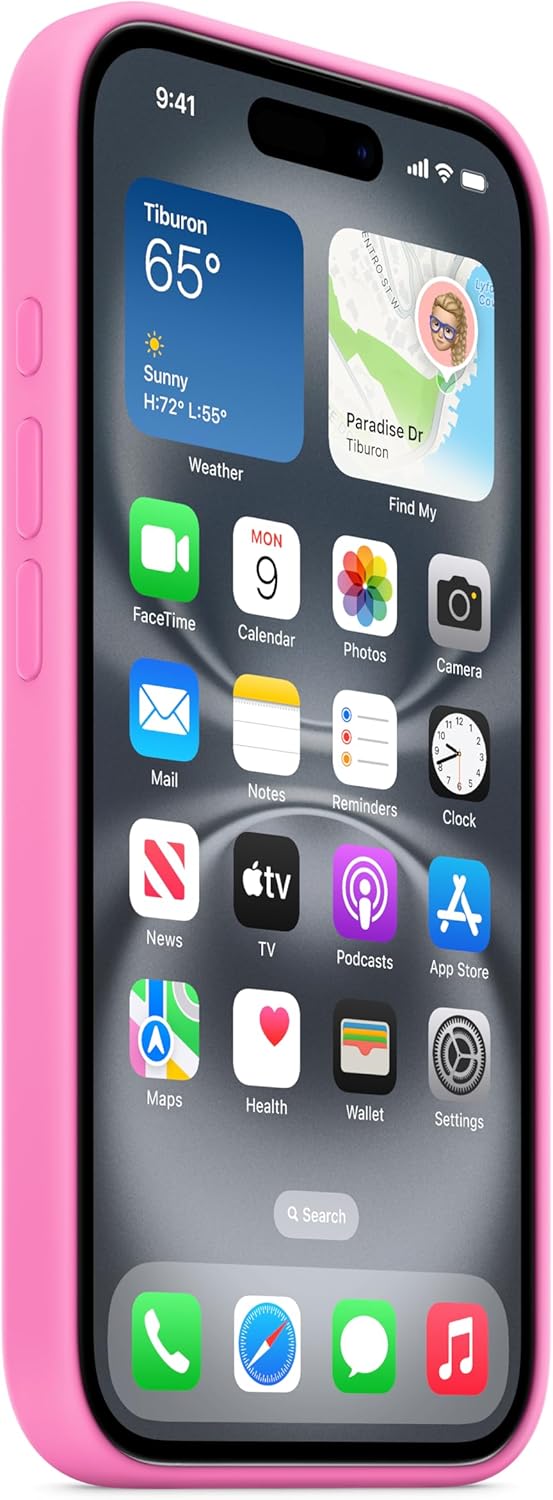 Apple iPhone 16 Silicone Case with MagSafe and Camera Control: Lightweight Phone Case, Wireless Charging Compatible, Smooth Matte Finish; Peony
