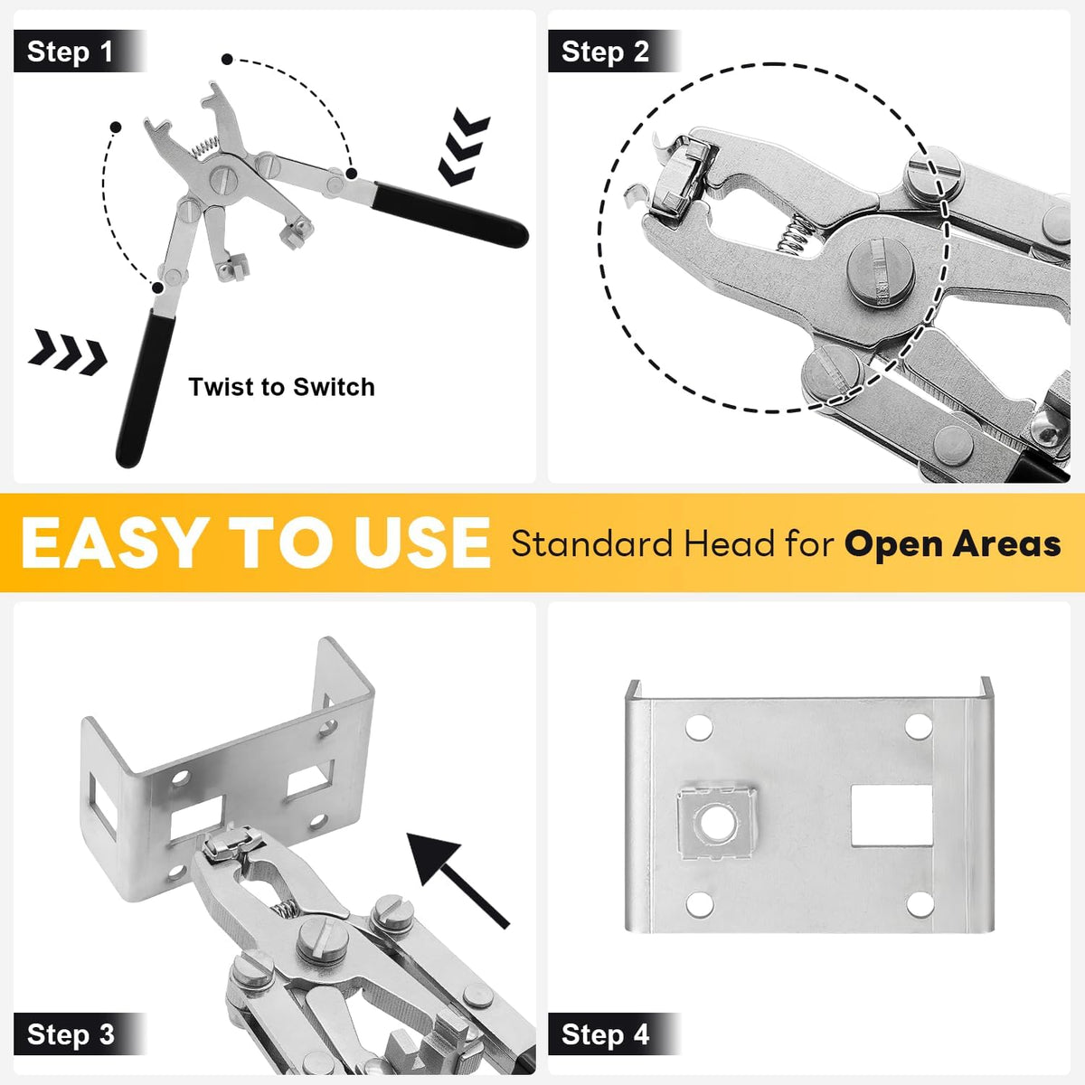 GuanDaooL 10 Sets M6 M4 M5 M6 M8 M10 Rotable Dual Head Cage Nut Tool Kit with Silver Rack Mount Screws - Screw Install