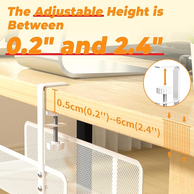 Under Desk Cable Management Tray, Wire Management Desk Cable Organizer Cable Management Box, Cord Organizer Storage for Office, Home