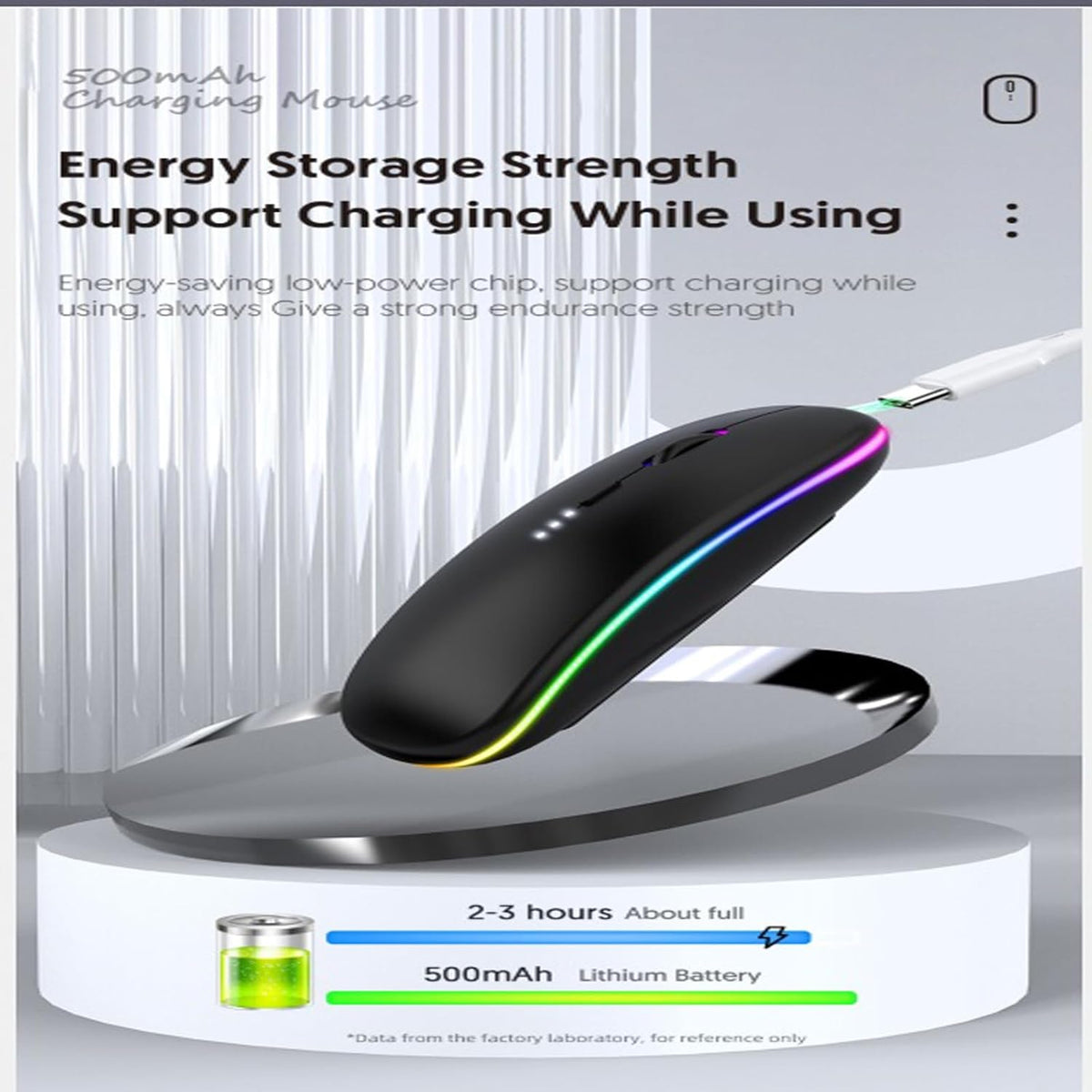 Guiheng 2 Pack Mouse,Portable(BT5.2+USB Wireless Bluetooth Mouse,LED Dual Mode Rechargeable Silent Slim Laptop