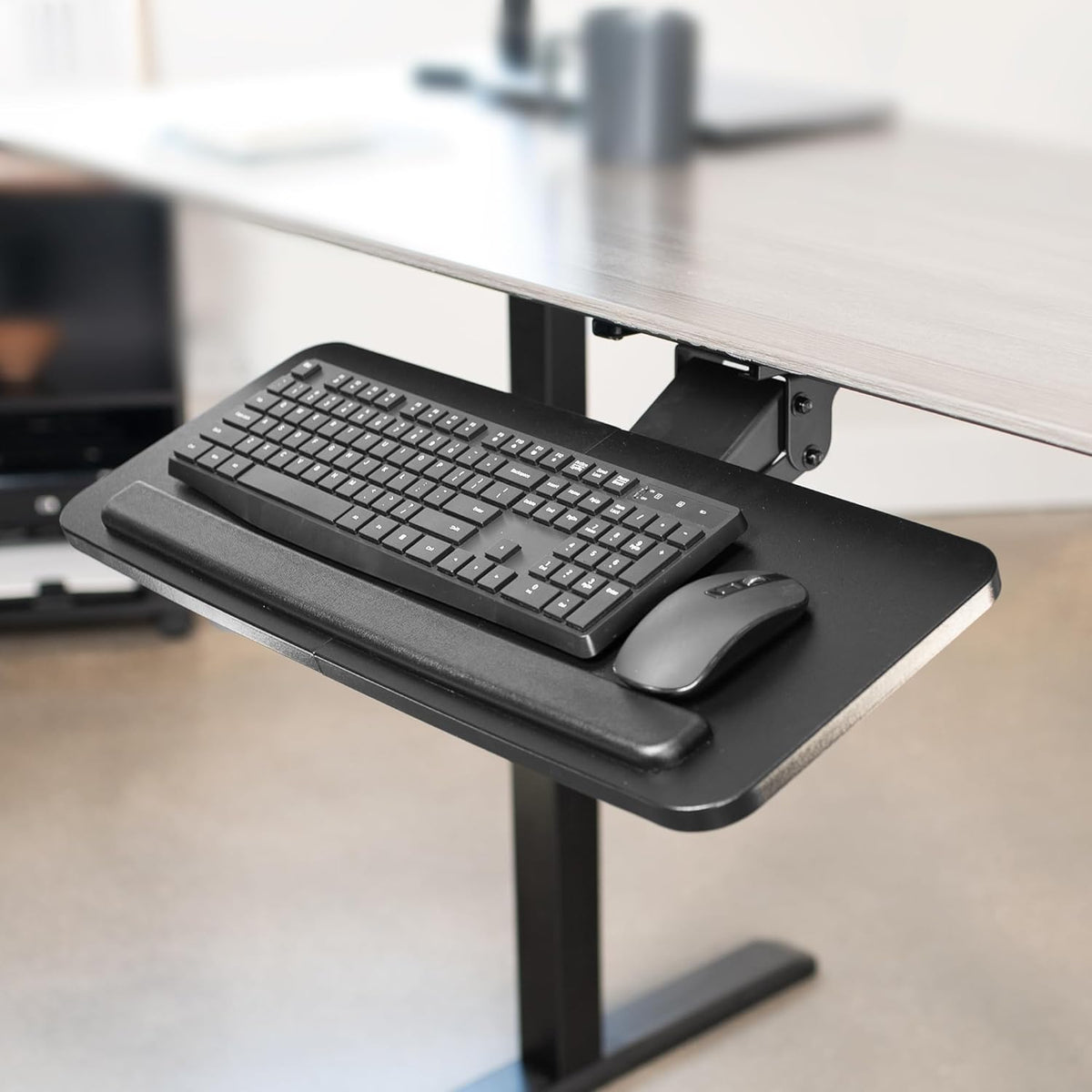 VIVO Adjustable Computer Keyboard & Mouse Platform Tray Ergonomic Under Table Desk Mount Drawer Underdesk Shelf (MOUNT-KB03B)