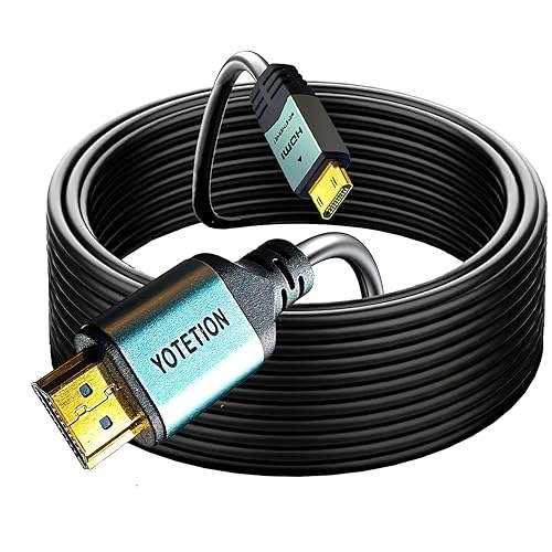YOTETION Long Mini HDMI to HDMI Cable 25FT, MINI HDMI 4K 60Hz High Speed HDMI to Mini HDMI Cable Male Bi-Directional 2.0 Cord, for HDTV, Tablet