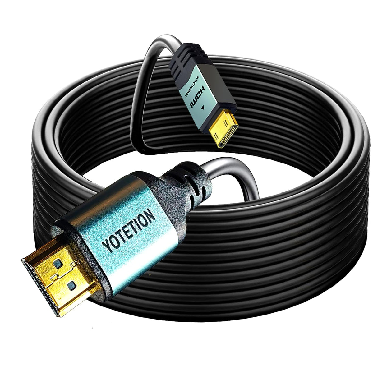 YOTETION Long Mini HDMI to HDMI Cable 25FT, MINI HDMI 4K 60Hz High Speed HDMI to Mini HDMI Cable Male Bi-Directional 2.0 Cord, for HDTV, Tablet