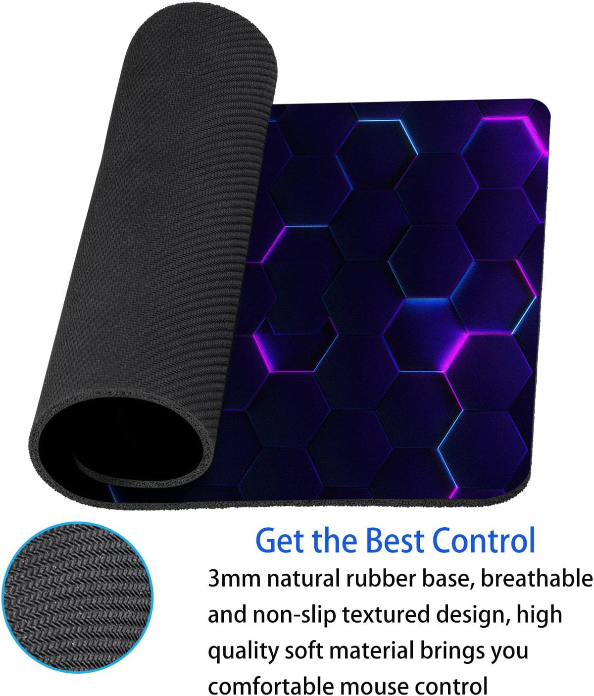 Purple Abstract Art Mouse Pad Personalized Design Computer Laptop Non-Slip Rubber Mouse Pad 9.5x7.9 Inch