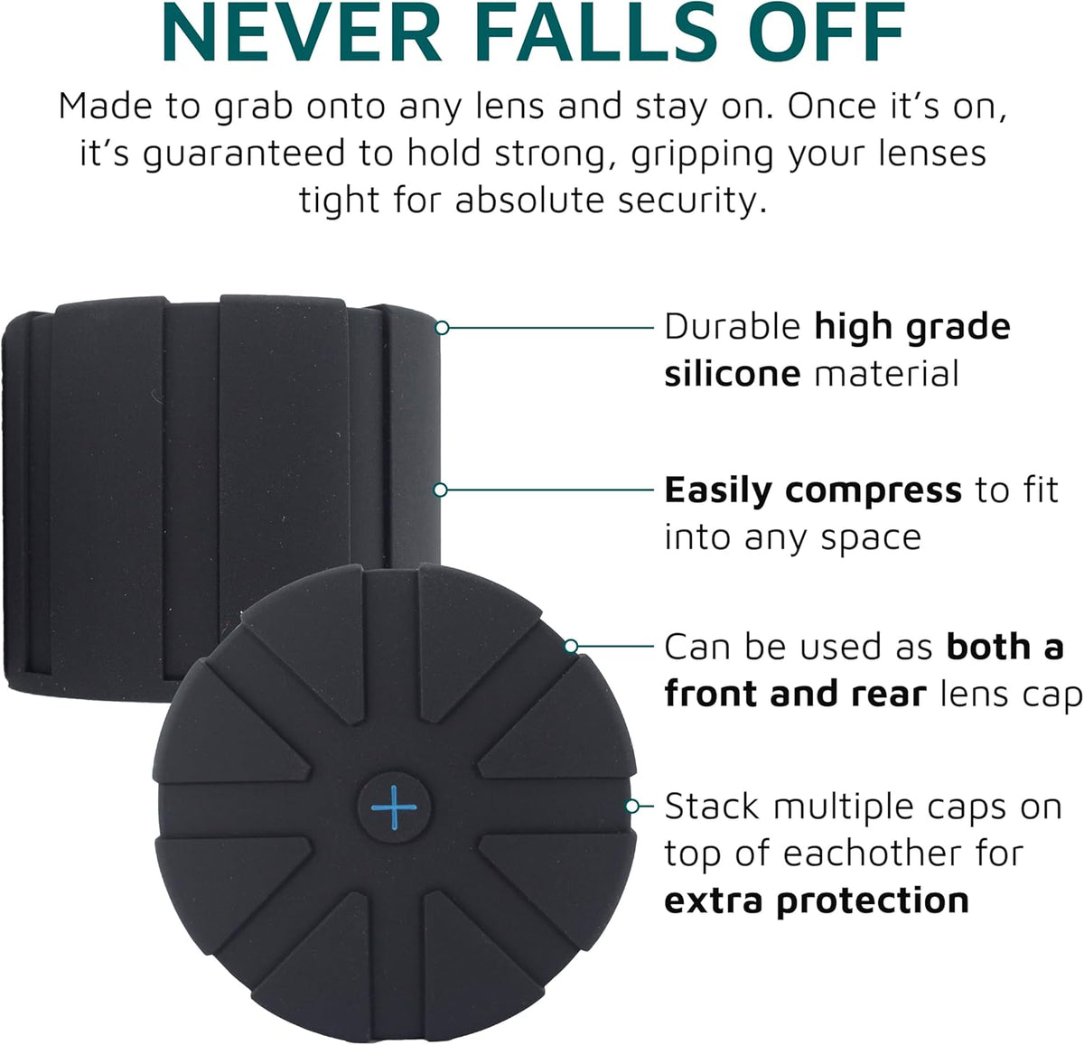 1 99% KUVRD - Universal Lens Cap, Version - Fits DSLR Lenses, Element Proof, Lifetime Coverage, Single