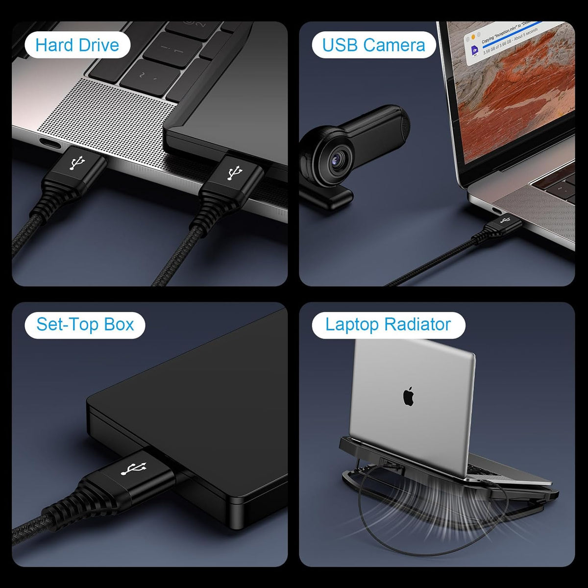 6FT, 2 Pack USB3.0 Set USB to USB Cable USB-A to USB-A Cord Male to Male USBCable Double Side A to A Data Transfer Cord