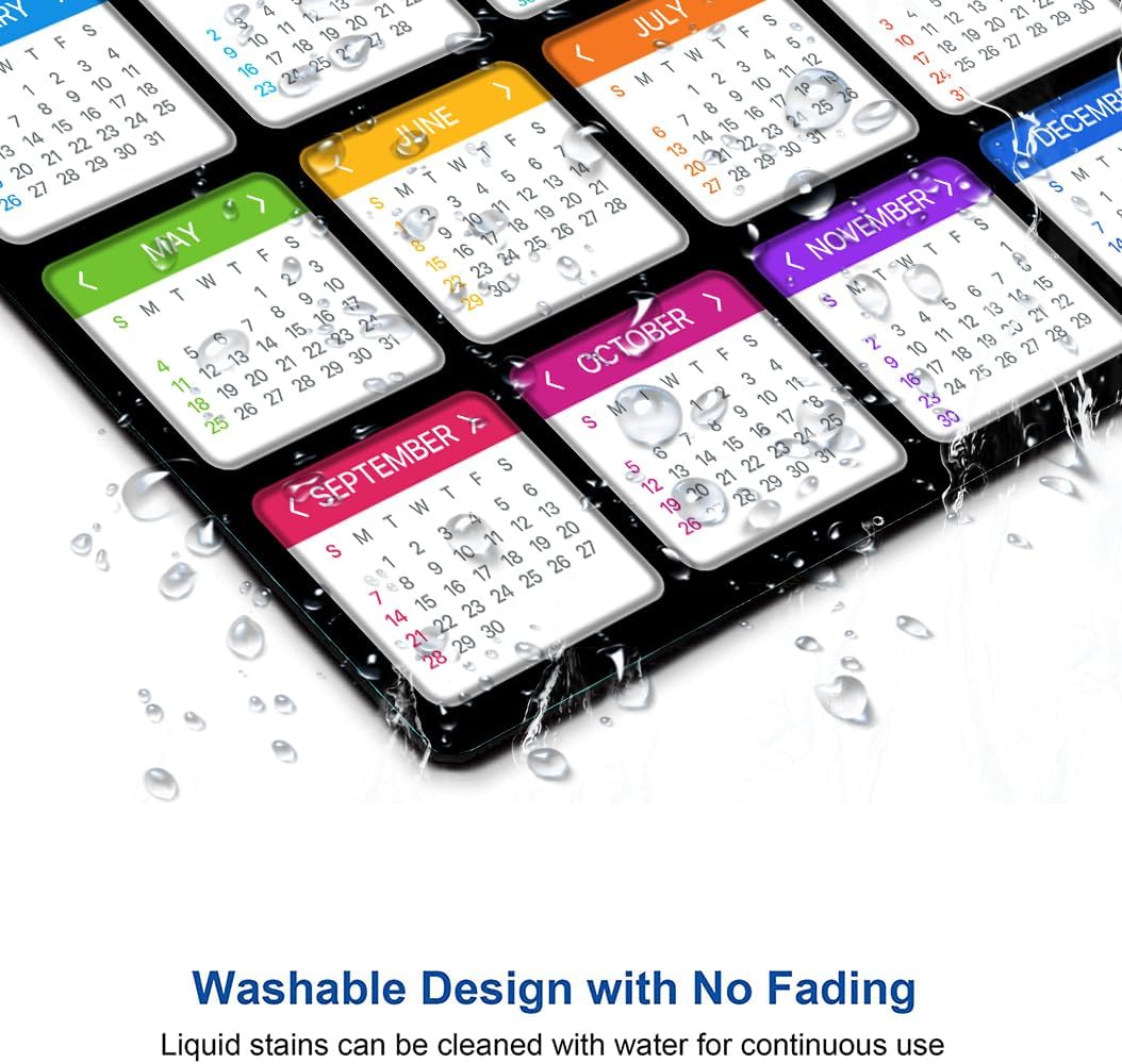 Hokafenle Mouse Pad, Black 2025 Calendar Mouse Pad, Premium-Textured Square Waterproof Mouse Mat Non-Slip Rubber Base MousePads for Office Laptop Home