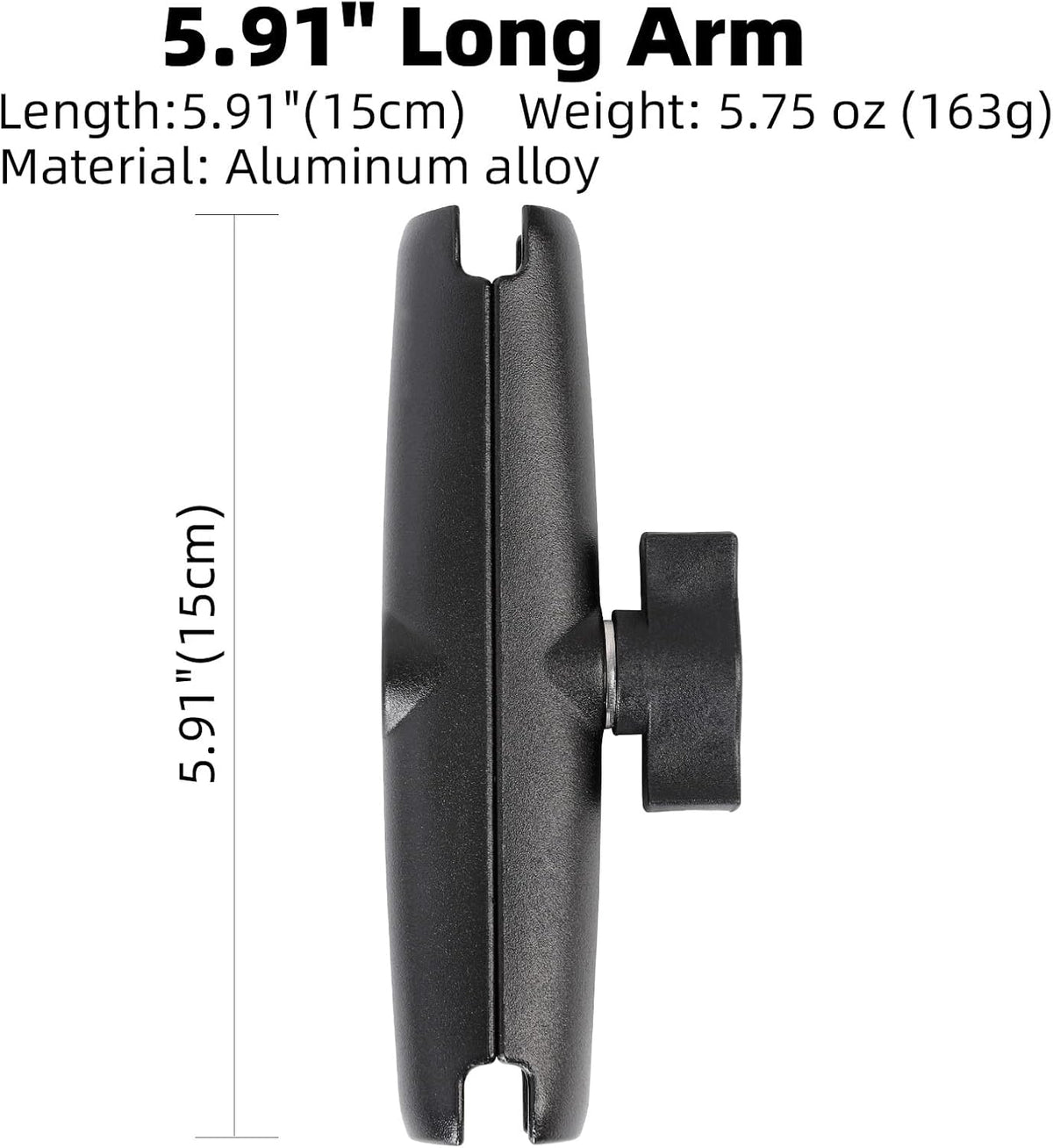 FPN 1" 1" (5.91" Aluminum Alloy Double Socket Arm Compatible with RAM Mounts B Size Ball Components, Fits Industry All