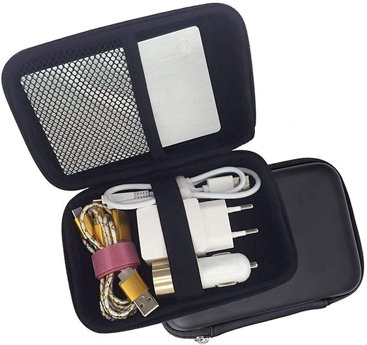 CableVantage 2.5" External Hard Drive Disk Case Portable Power Bank External Battery Bag Hand Carry Zipper Travel