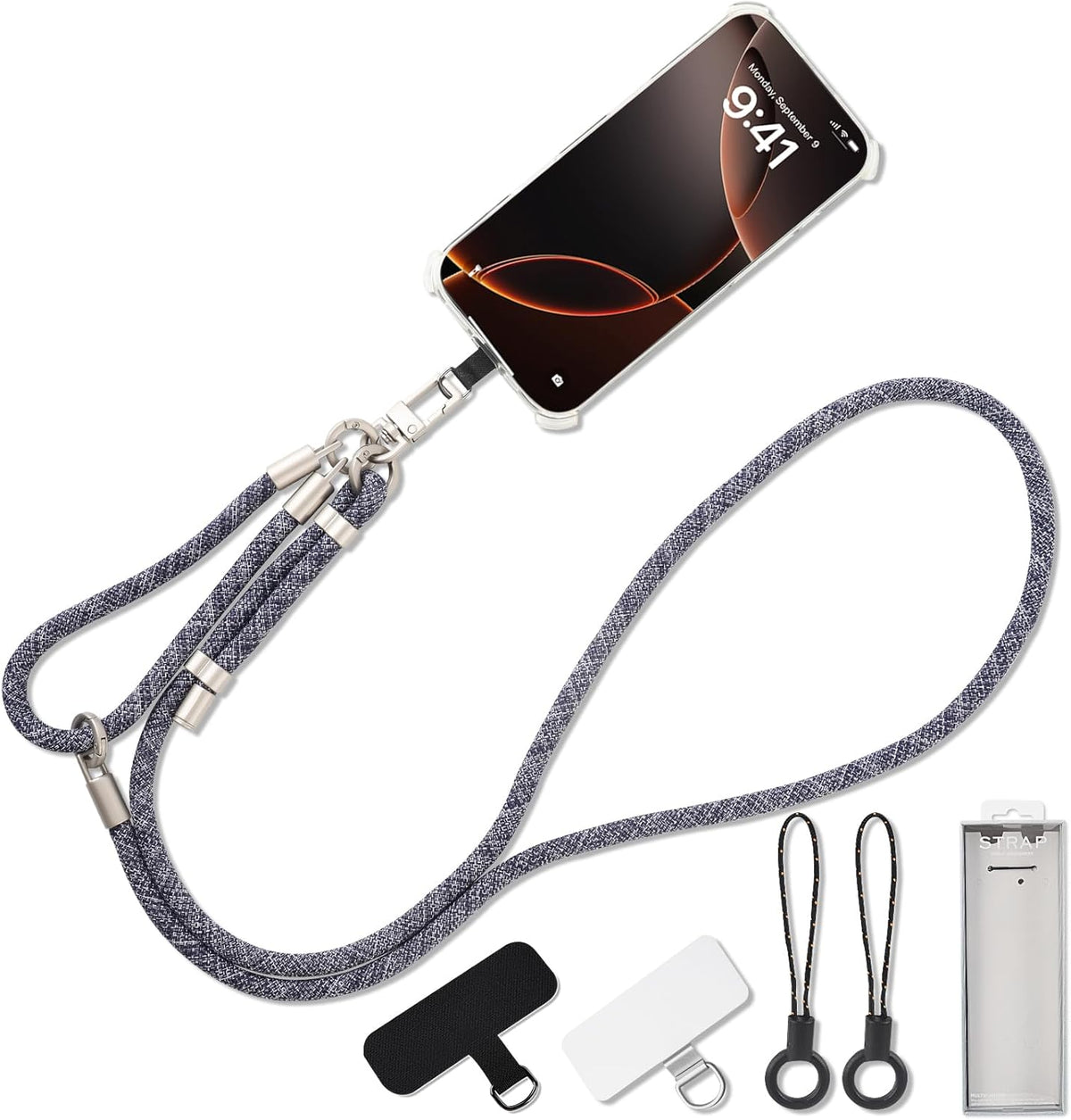 3-in-1 Adjustable Phone Lanyard Crossbody Cell Phone Neck Strap Universal Mobile Wrist Lanyard