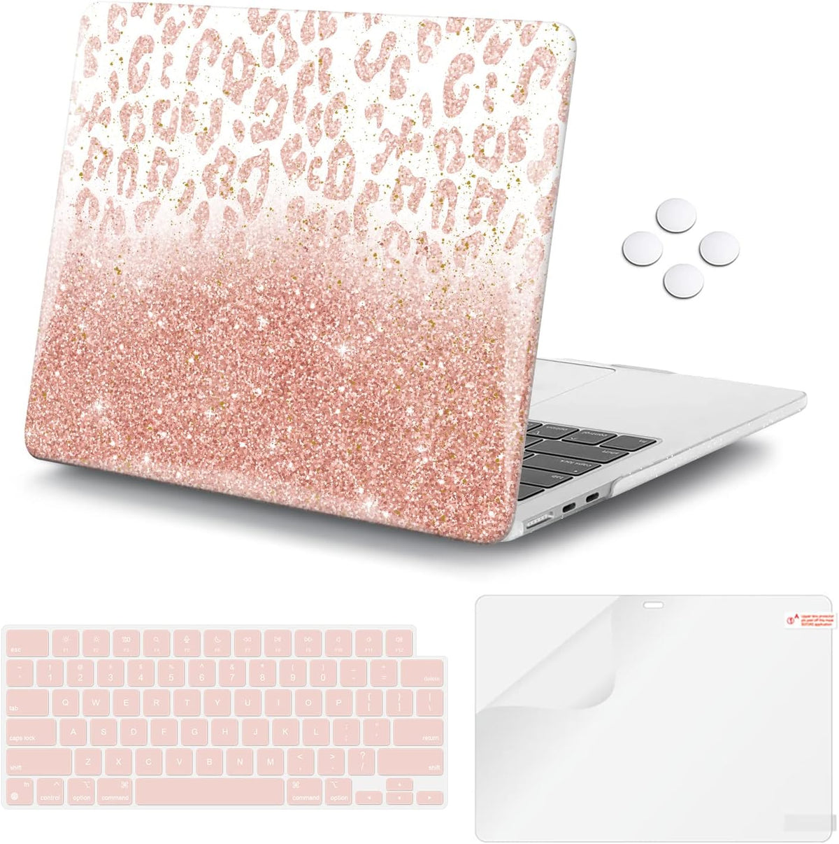 iCasso for MacBook Air 13 inch Case 2025 2024-2022 Release M4 A3240 M3 A3113 A2681 M2 with Liquid Retina Display, Hard Plastic Shell for Mac Air 13.6, Keyboard Cover&Screen Protector, Leopard Print