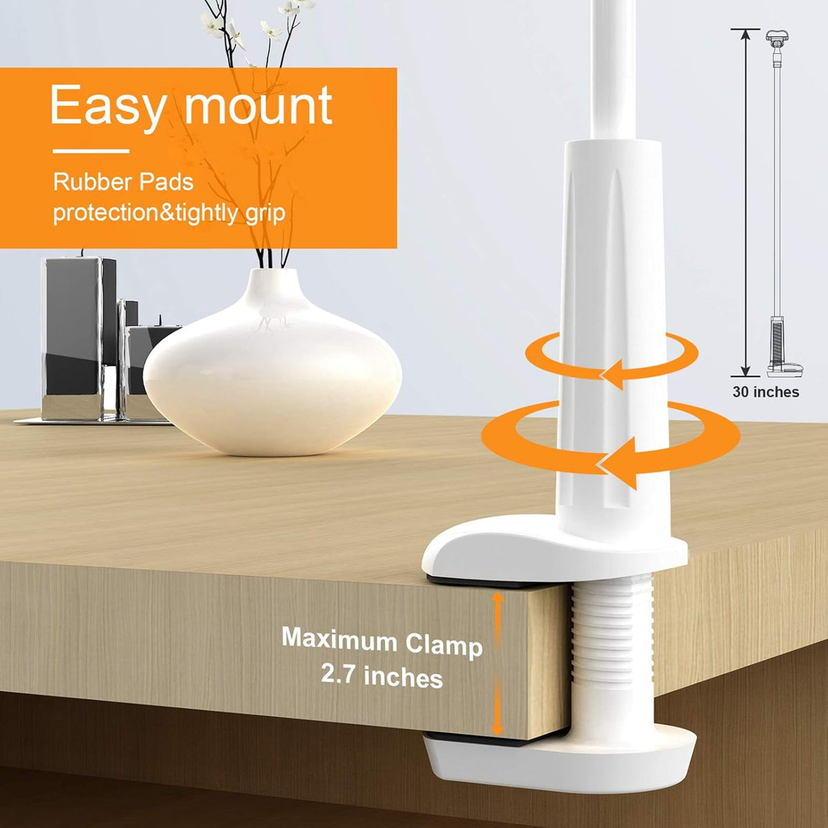 Phone Holder Bed Gooseneck Mount - Flexible Arm 360 Mount Clip Adjustable Bracket Clamp Stand Compatible with Cell Phone 11 Pro XS Max XR X 8 7 6 Plus 5 4, Samsung S10 S9 S8 for Bedroom Desk