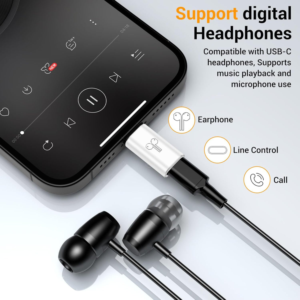 Temdan 4 Pack USB C to Lightning Adapter for iPhone 14 13 12 Pro Max/iPad Air/Airpods,Support Audio/OTG,20W PD Fast Charging,Lightning to Type C Charger Connector Cable,for iPhone 14 Accessories-White