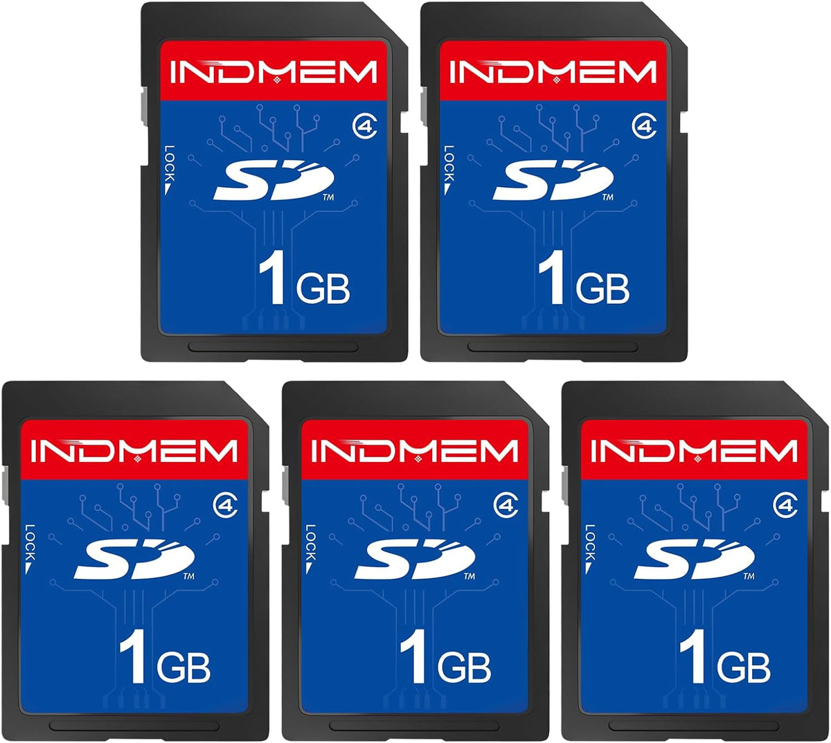 elecacc 1GB, 5 Pack 4 MLC SD Card SD Card Class Flash Memory Card Stanard Secure Digital Cards Camera Cards