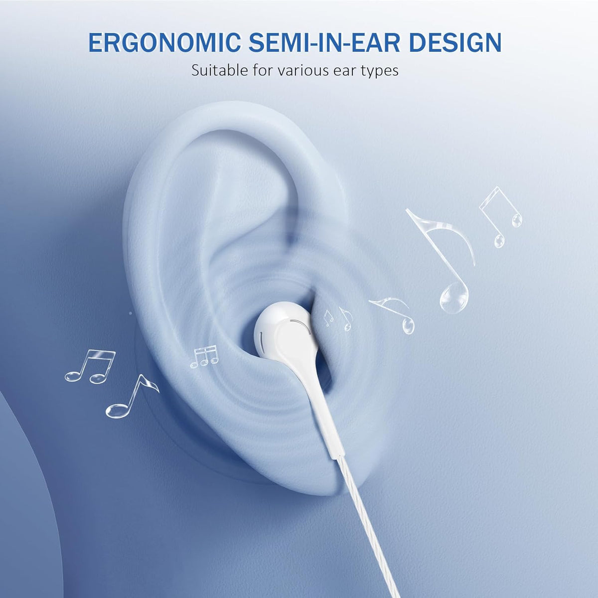 Earbuds Headphones with Microphone Pack of 5, Noise Isolating Wired Earbuds, Earphones with Powerful Heavy Bass Stereo, Compatible with Android, Phone, Laptops, MP3 and Other Interfaces (3.5mm)