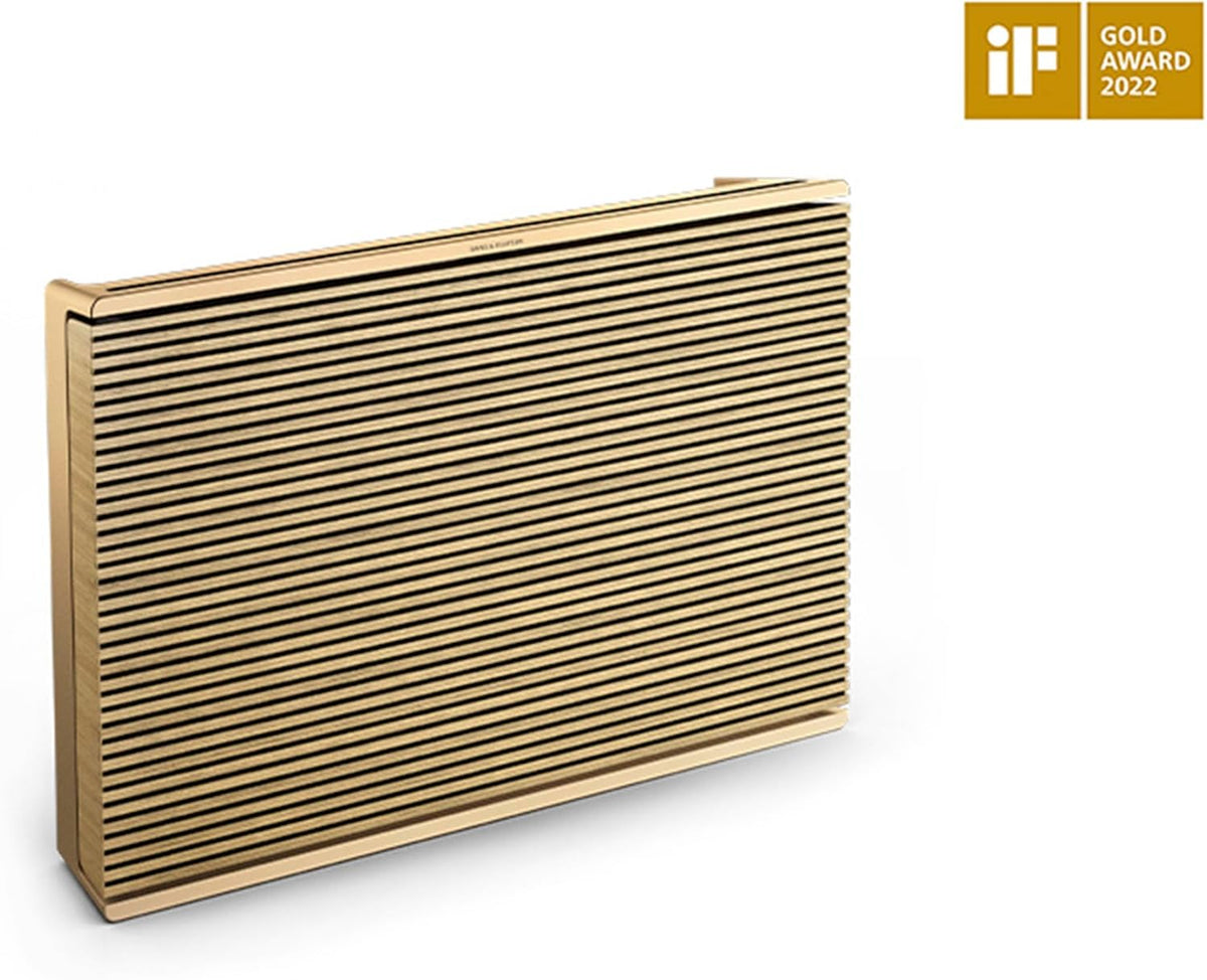Bang & Olufsen Beosound Level Portable Wi-Fi Multiroom Speaker, Gold Tone/Light Oak