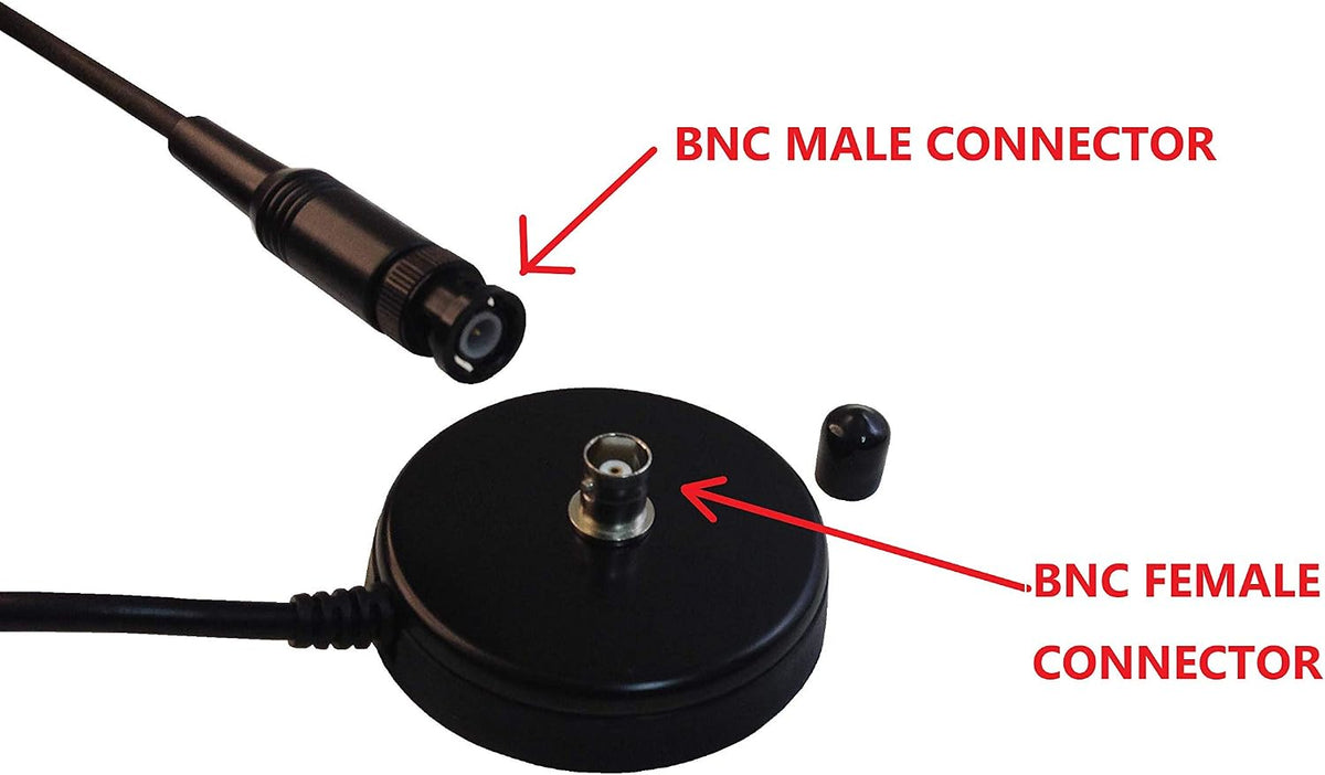 Anteenna TW-35B RG-58 Magnetic Antenna Mount with BNC Female Connector and Coax Cable for Handheld Ham Radio & Two-Way