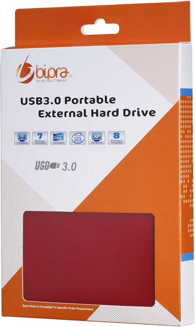 U3 2.5 inch USB 3.0 NTFS Portable External Hard Drive - Red (120GB)