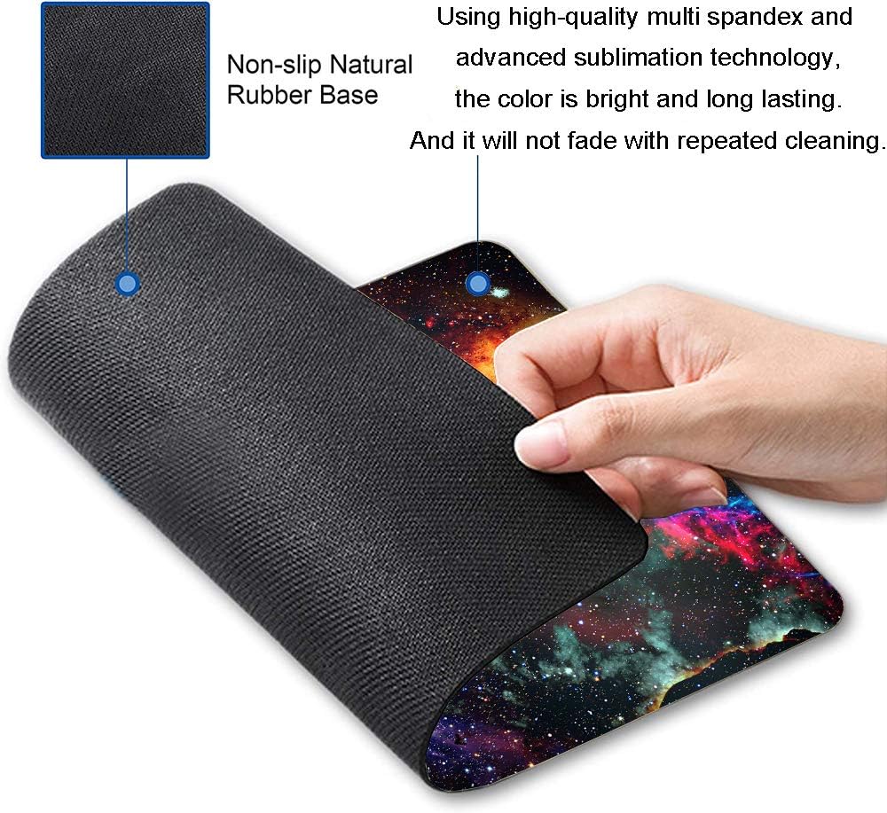 Galaxy and Nebula Mouse Pad, Milky Way Galaxy Mouse Pad, Gaming Mouse Mat Square Waterproof Mouse Pad Non-Slip Rubber Base MousePads for Office Home Laptop Travel, Solar Sysstem Orbit