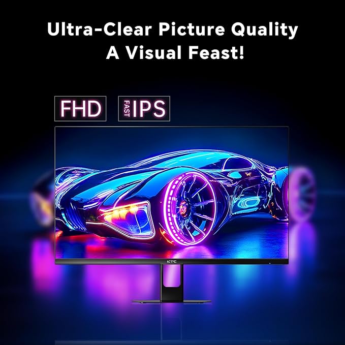 KTC 27 Inch Gaming Monitor 180Hz Full HD 1920x1080 Fast IPS Computer Monitor DP 1.4 &amp HDMI 2.1 Ports 1Ms FreeSync Frameless PC Gamer Monitor HDR VESA Mount H27F22 (Renewed)