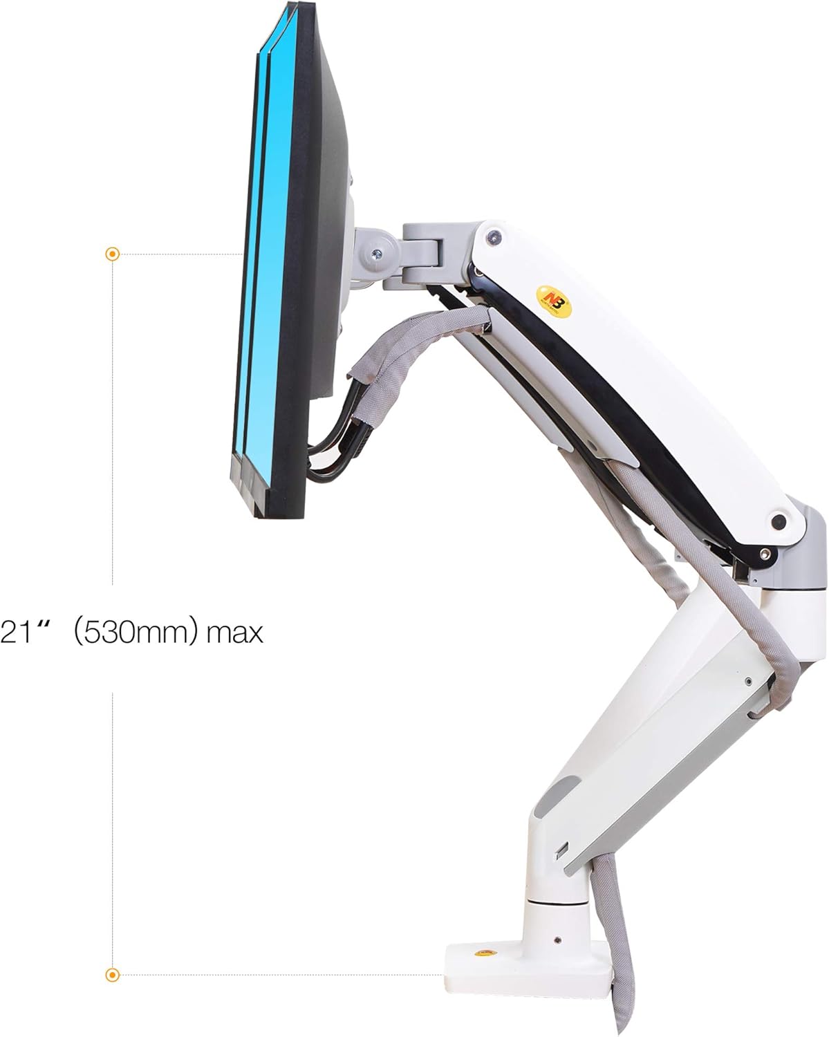 NB North Bayou Dual Monitor Desk Mount Stand Full Motion Swivel Computer Monitor Arm Fits 2 Screens up to 32'' with Load Capacity 6.6~26.4lbs for Each Monitor G75-W