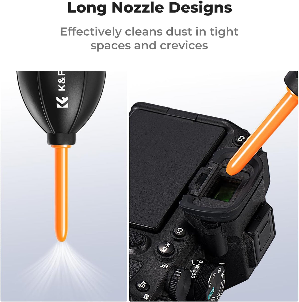K&F CONCEPT Lens Air Blower, Rubber Bulb Air Pump Dust Blower Cleaner, with Long Nozzle for Cell Phone, Tablet, Camera Lens Sensors, Keyboard,Telescopes