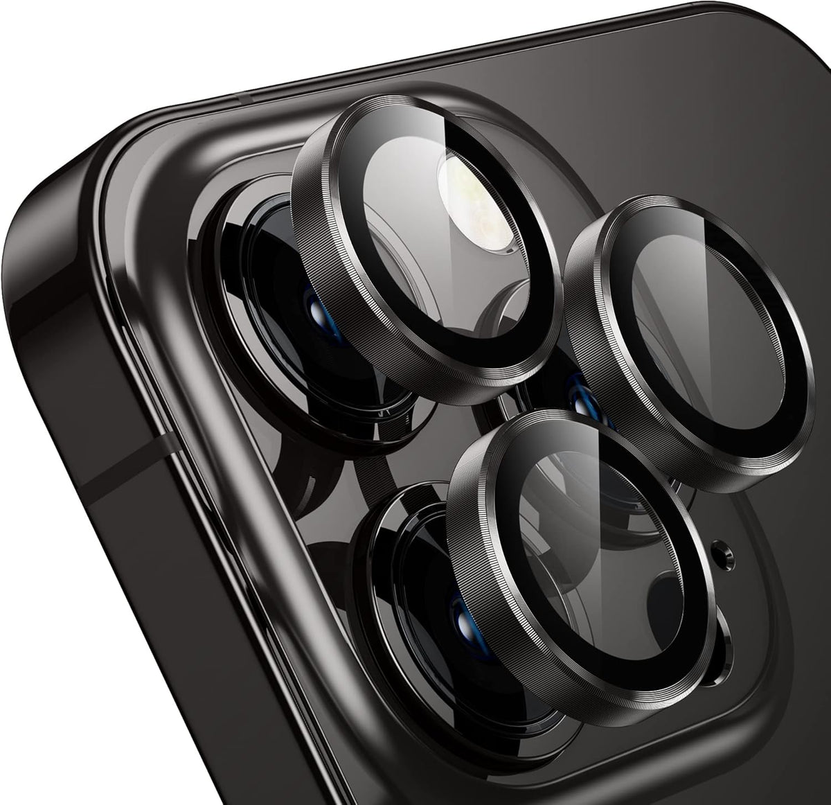WSKEN for iPhone 14 Pro/iPhone 14 Pro Max Camera Lens Protector,[Night Shooting Mode] HD Tempered Metal Glass Camera Screen Protector Cover Film Accessories, Black
