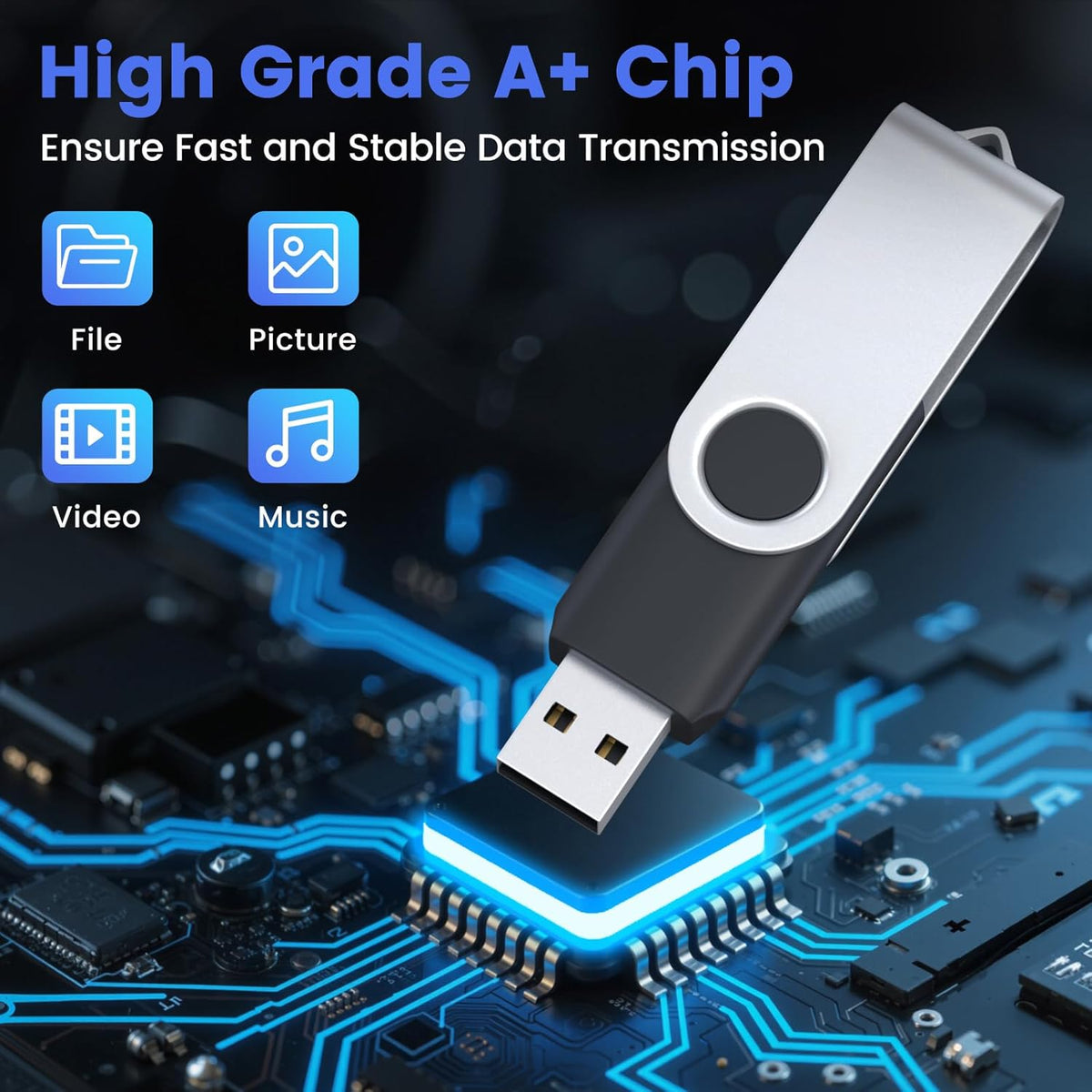 ABLAZE 256MB Flash Drives 500 Pack, USB 2.0 Thumb Drives Bulk Swivel Memory Stick Bulk USB 500 Pack Pendrives 256MB (Mixcolors)