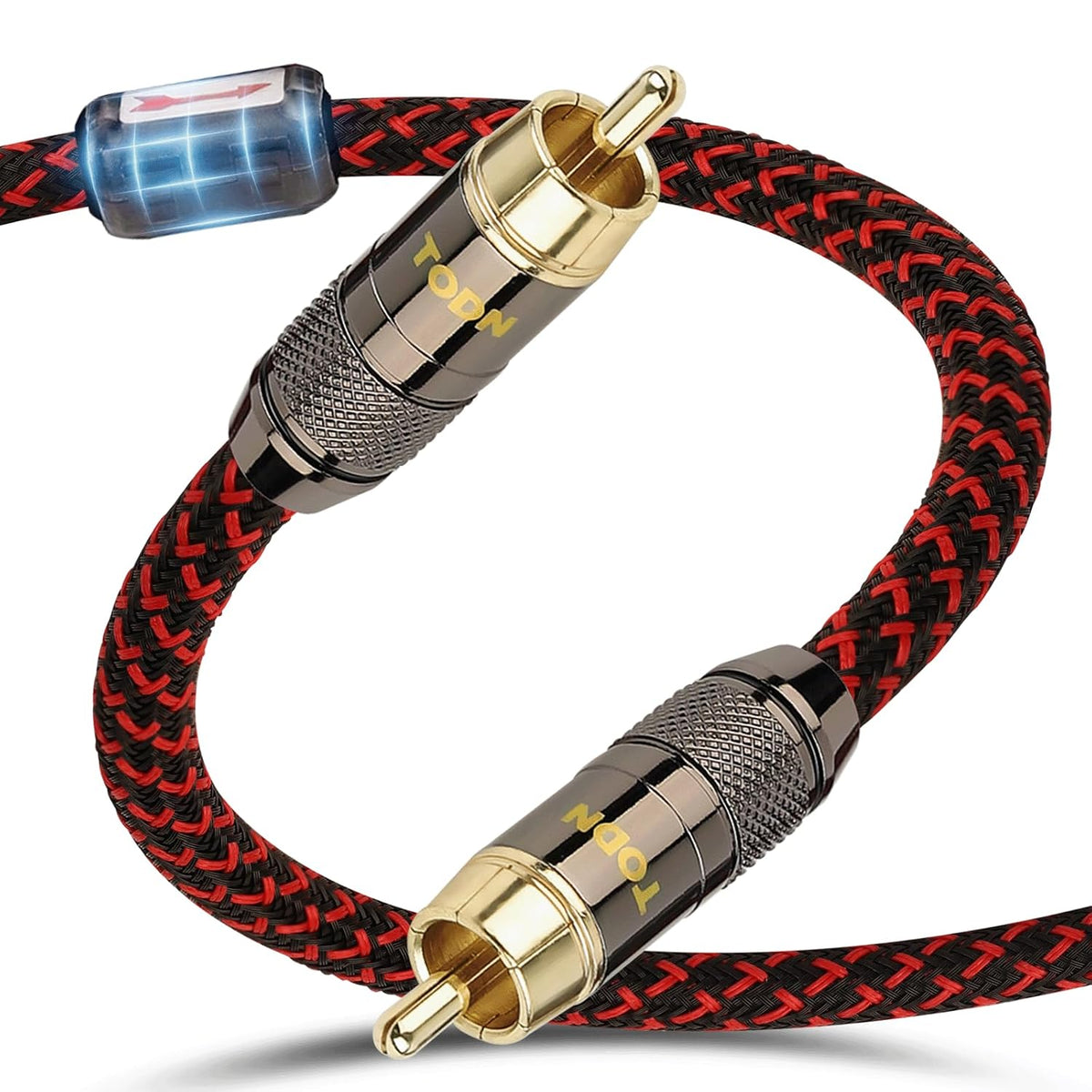 75-Ohm (3ft /1m) TODN HiFi Digital Coaxial Audio Cable for Audiophile SPDIF Coax Subwoofer Cable RCA to RCA with OFC