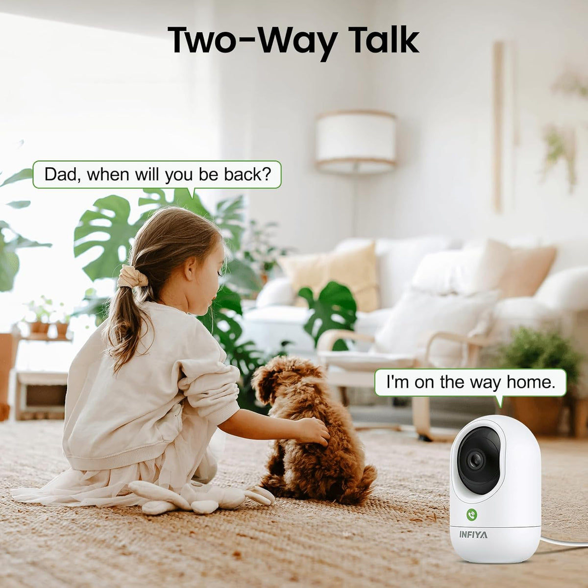 INFIYA 2K Indoor-360 2.4GHz K7 2Pack Security Camera Cameras for Home Security and One-Tap Call