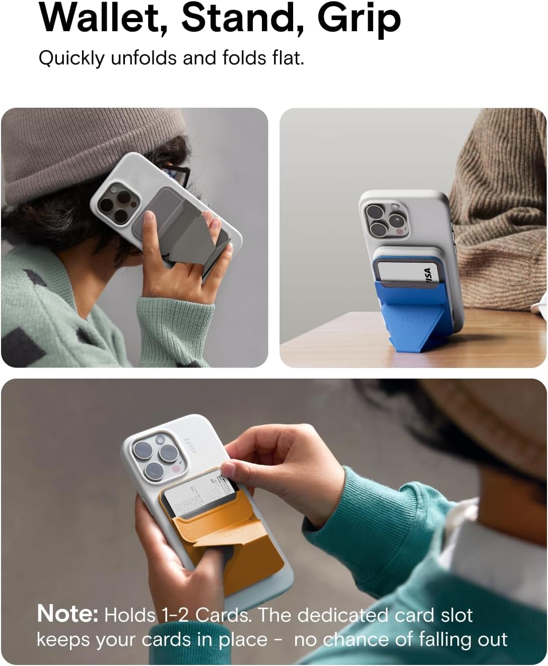 MOFT Magnetic Wallet Stand Compatible with iPhone 16/15/14/13/12 Series, Angle Adjustment MOVAS Phone Stand, Sunrise