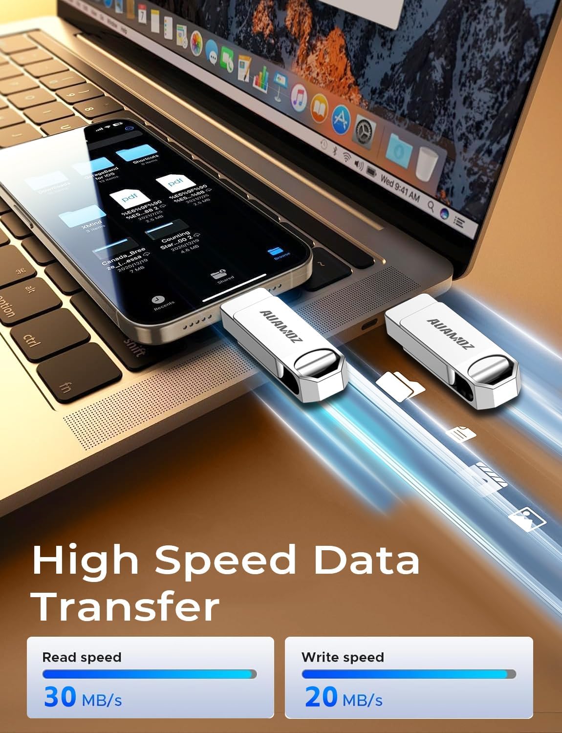 512GB Flash Drive Intended for iPhone, Memory Stick Storage Files Photos Videos Backup, Compatible with iPhone iPad Android PC, Plug and Play, No Application Required (Metal Silver)