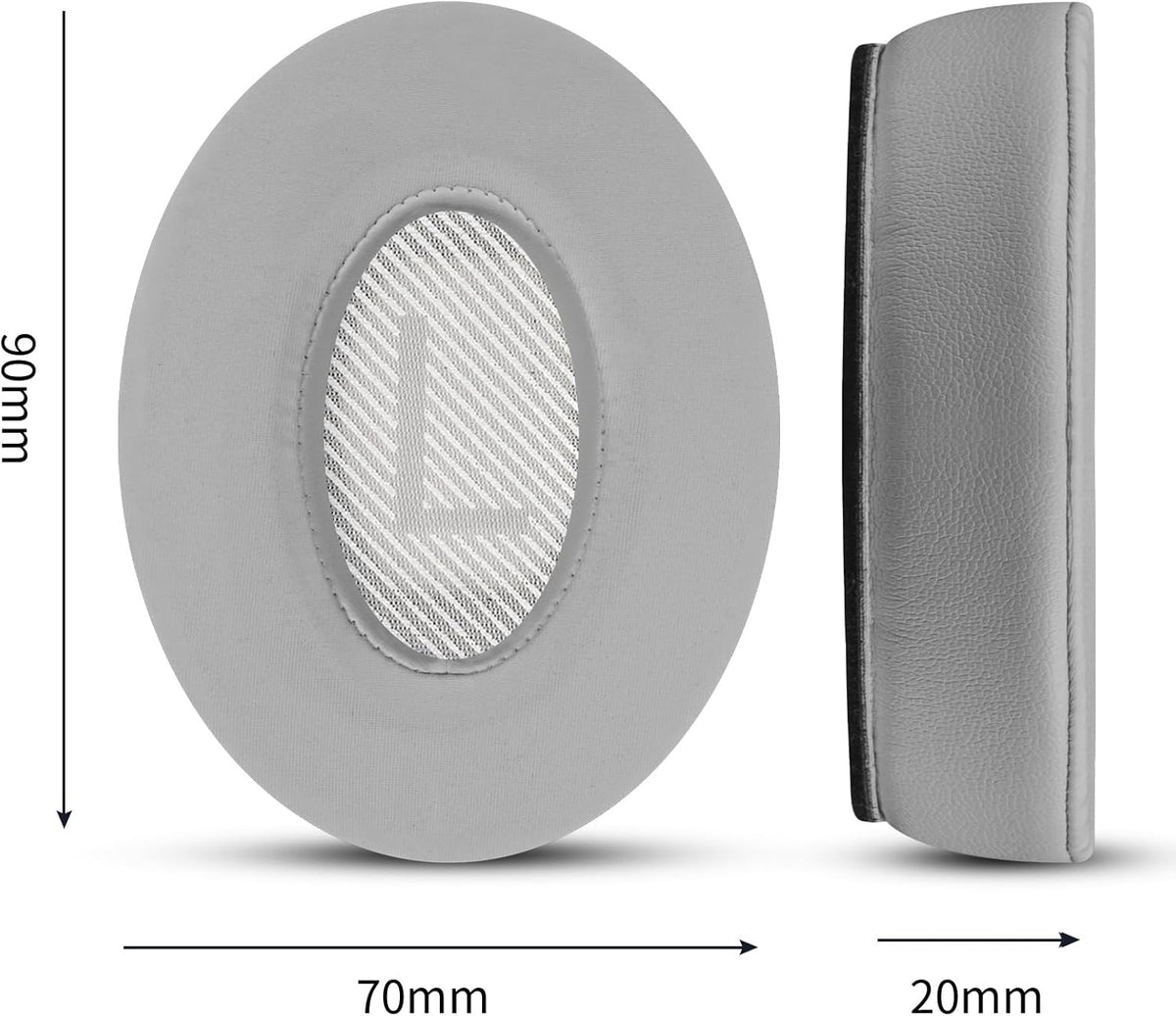 Full Cooling Gel Replacement Earpads for Bose Quiet Comfort QC35 Headphones Ear Pads Cushions with Breathable Ice Silk Fabric, High-Density Noise Cancelling Foam - Gray