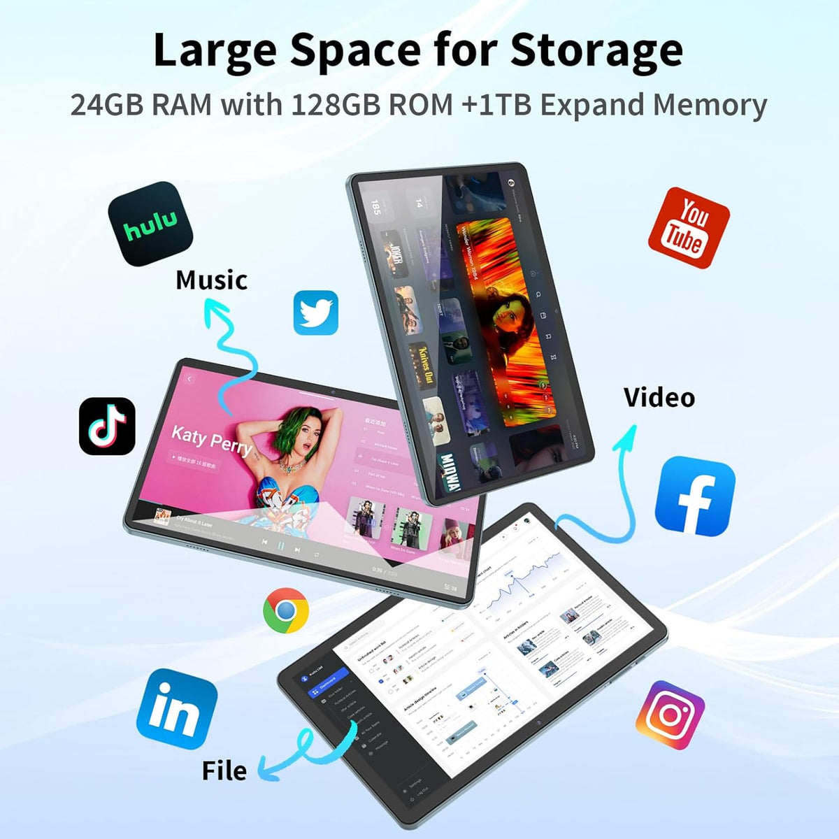 Android Tablet with Keyboard,10 inch Android 15 tablet, 24GB RAM 128GB ROM, 1TB Expand, Octa-Core, Widevine L1, 2.4G/5G WiFi, 8000mAh, Bluetooth, GMS, 2 in 1 Tablet with Case, Mouse, Stylus（Green）