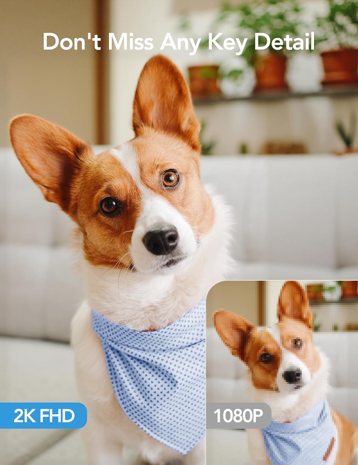 GNCC 2K 2-Way 2.4G Indoor Security Camera, Cameras for Home Security with Motion Detection, Baby/Pet Camera with Phone