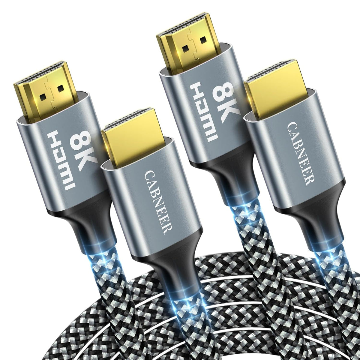8K 4 2Pack, 48Gbps 2.1 2.1 8K 60Hz 4K 120Hz 2.2/2.3, HDMI Cable ft High Speed HDMI Cable, Braided HDMI Cable Support