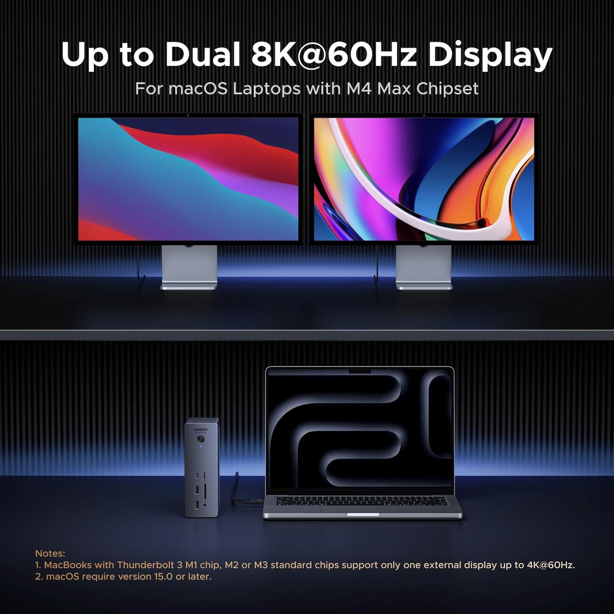 UGREEN Revodok Max 2131 Thunderbolt 5 Dock, 13-in-1, 120Gbps Transfer, Single 8K, Dual 6K60Hz Display, 140W Max Charging, 2.5GbE, SD/TF 4.0, for Thunderbolt 5/4 MacBooks and Windows Laptops