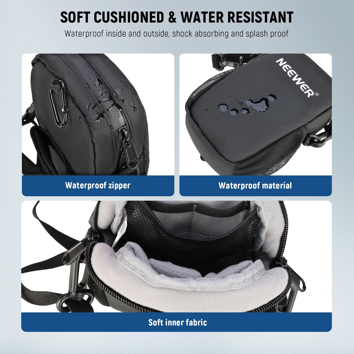 NEEWER Camera Sling Bag, Water Resistant Lightweight Compact Travel Case Crossbody for Photographers, Compatible with DJI Osmo Pocket 3 DSLR
