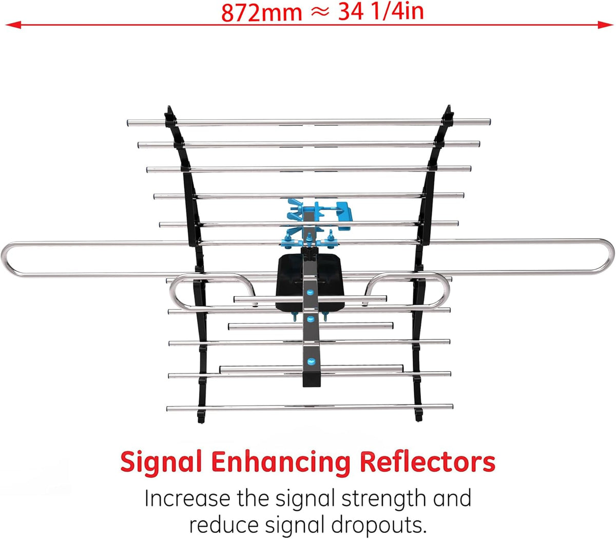 cekay 8K, 4K, 1080P UHD-8905) Outdoor HDTV Antenna Supports HD for Smart and Older TVs, VHF UHF, Weather-Resistant