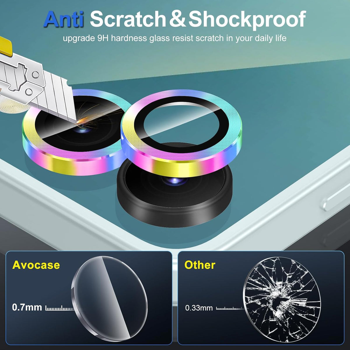 for Samsung Galaxy Z Flip 7 Camera Lens Protector, Individual Metal Ring Tempered Glass Lens Cover, [Strong Adsorption] Scratch Resistant Ultra-Thin HD Clear Lens Cover, 1 Set-Colorful