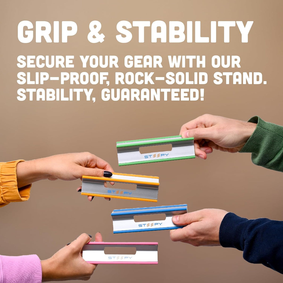 Steepy Adjustable Laptop Stand - 3 Height Computer Stand for Desk - Portable Laptop Riser