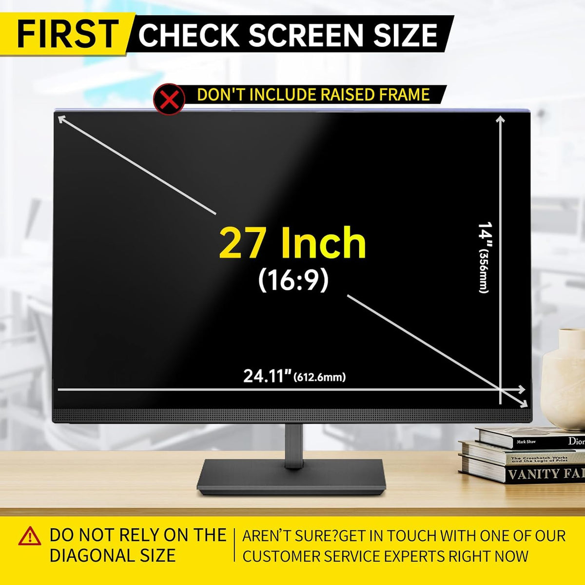 [2-Pack 27 Inch Computer Privacy Screen Filter for 16:9 Monitor, Anti-Blue Light, Anti-UV Blue Light Blocking Removable Privacy Protector Shield,Hanging Type