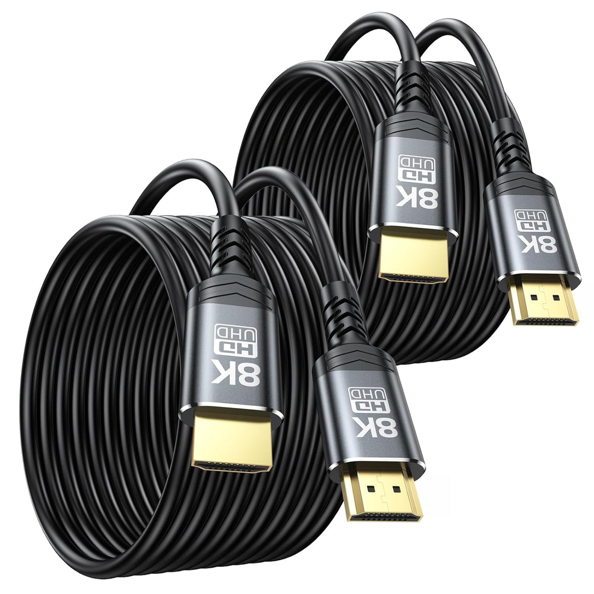 8K 20 2-Pack, 2.1 20 CL3 (48Gbps, 8K@60Hz, 4K@120Hz, HDCP2.3, TV/Laptop/PS5/Monitor/HDTV/PC HDMI Cable FT Long HDMI