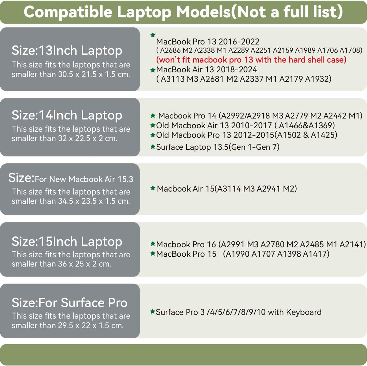 Laptop Sleeve 14 Inch Compatible with New 14 inch MacBook Pro A2992/2918 M3 A2442, A2779, Surface Laptop 13.5 5th Gen Color Khaki