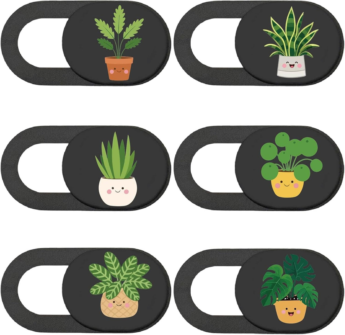 6Pcs 6 Styles Webcam Privacy Cover Cute Plant Laptop Camera Cover Ultra-Slim Phone Front Camera Blocker for Laptops