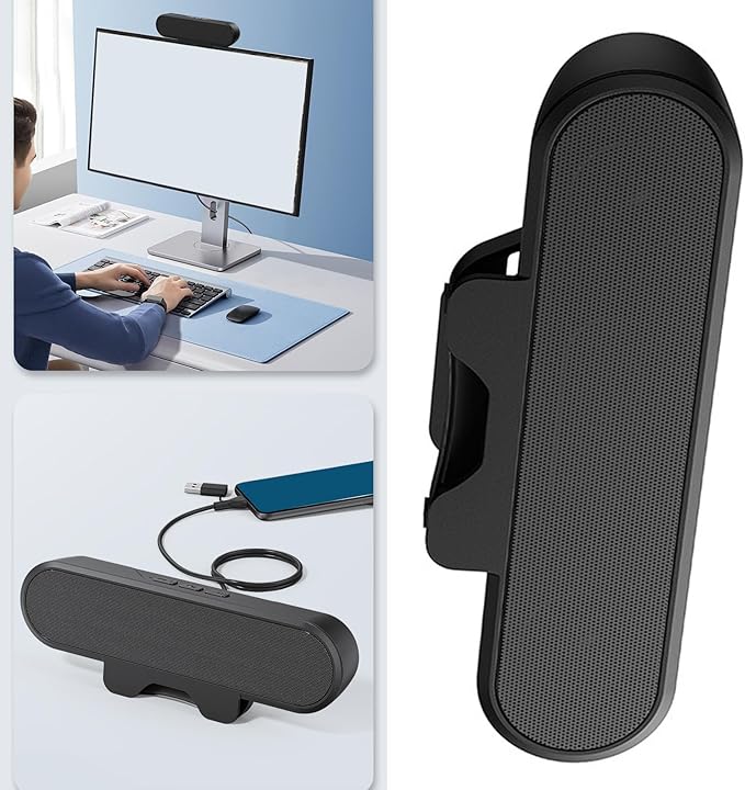 Yoidesu Computer Speaker External Speakers for Laptop with Two 1.4inch Magnetic Loudspeakers HD Stereo Loud Sound Computer Soundbar for PC with Volume Control Plug and Play