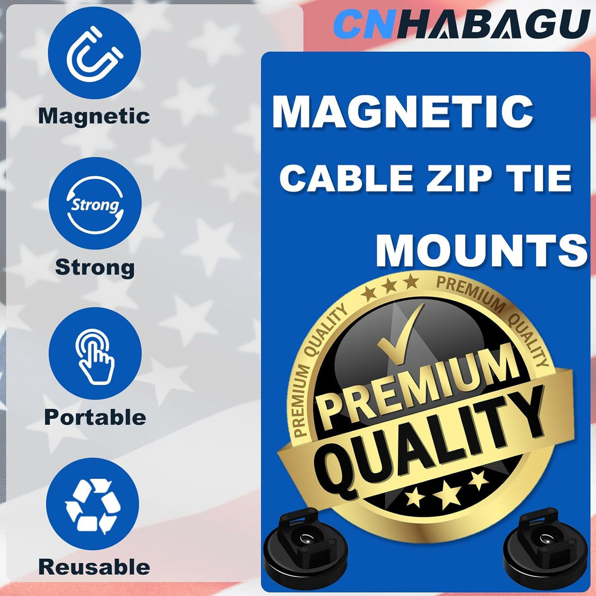 25LBS 12 Magnet Zip Tie Mount Magnetic Zip Ties Mount Strong Multipurpose Wire Cable Holder Mount Wire Clips Management