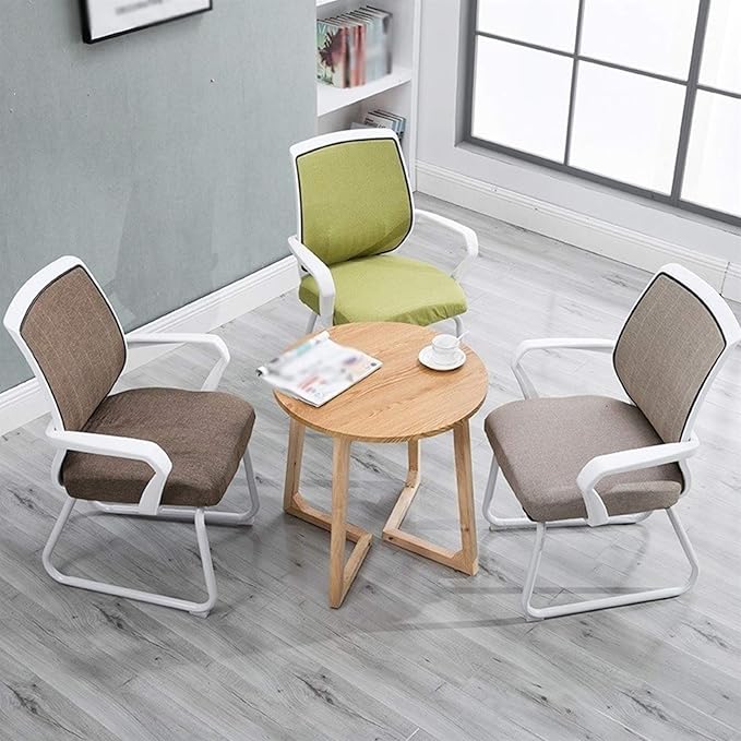 Mlaea Ergonomic Desk Chair Study Gaming Chair Without Wheels Hospital Chair for Cafe Apartment Couch Bedrooom(Color:#2)