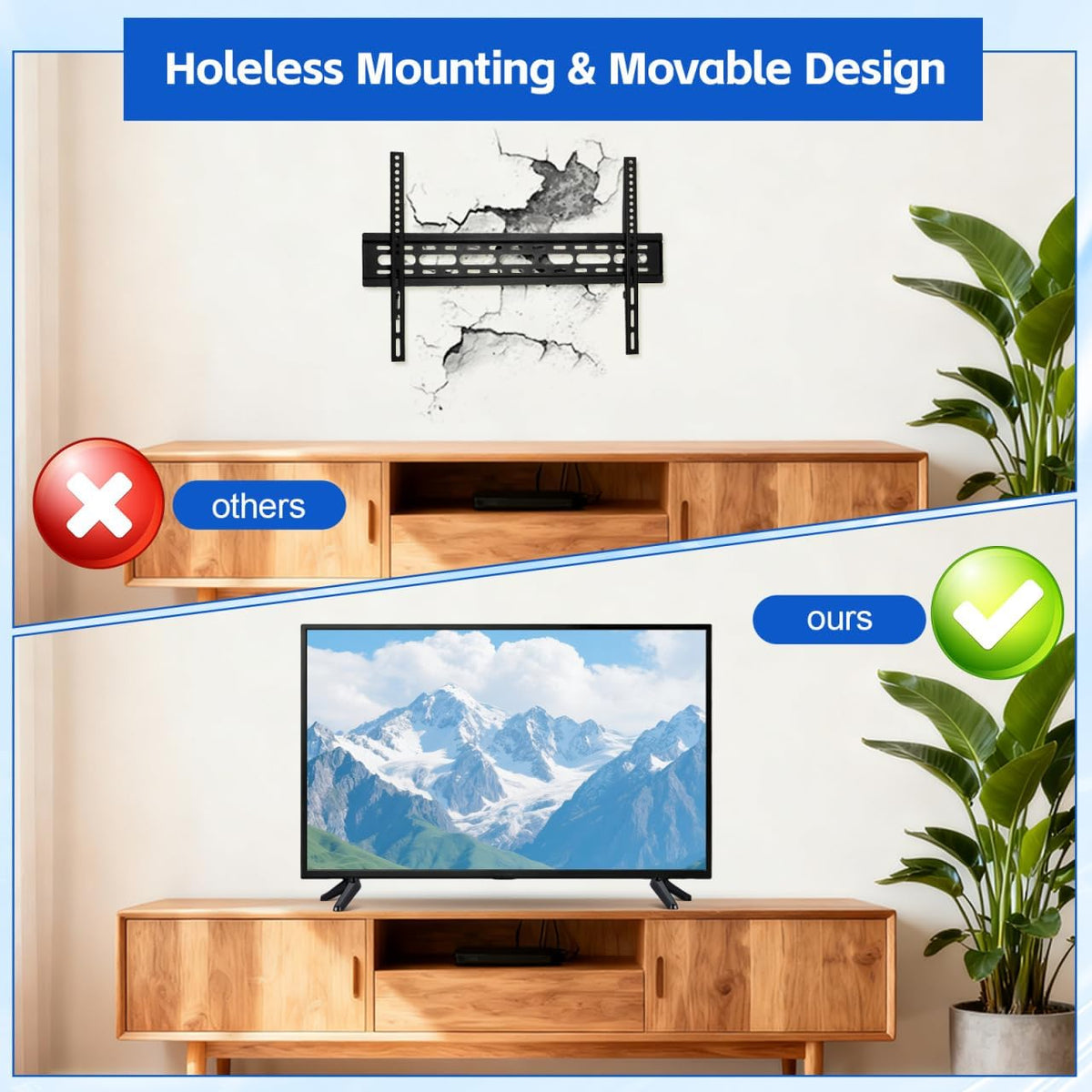 2pcs 32-55 Inch DOITOOL TV Stand Legs Table TV Legs Replacement Plastic Television Feet for TVs, Including Screws
